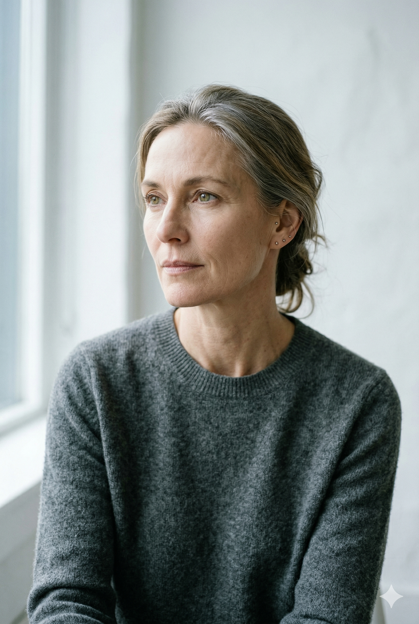 Woman pausing to reflect on what's changed